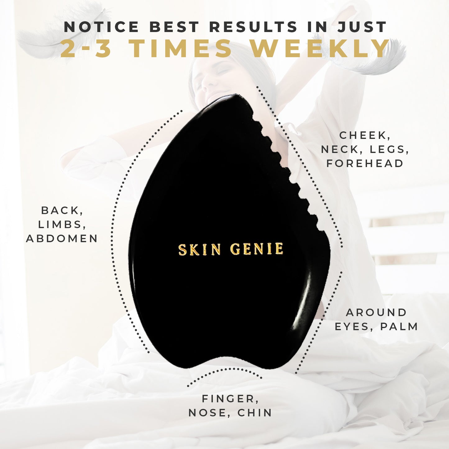Gua Sha Facial Tool for Face Sculpting & Skin Tightening - Includes Authentic Bian Stone Dual-Sided Face & Eye Roller & 5-Edge Guasha Facial Tool & Gift-Ready Packaging for your Premium Skincare Kit